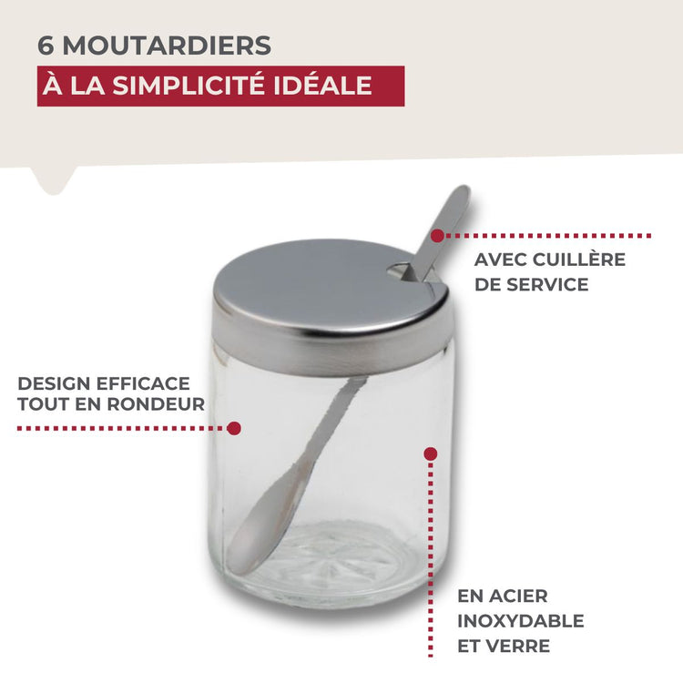 Ensemble de 12 pots à moutarde avec Cuillères Fackelmann