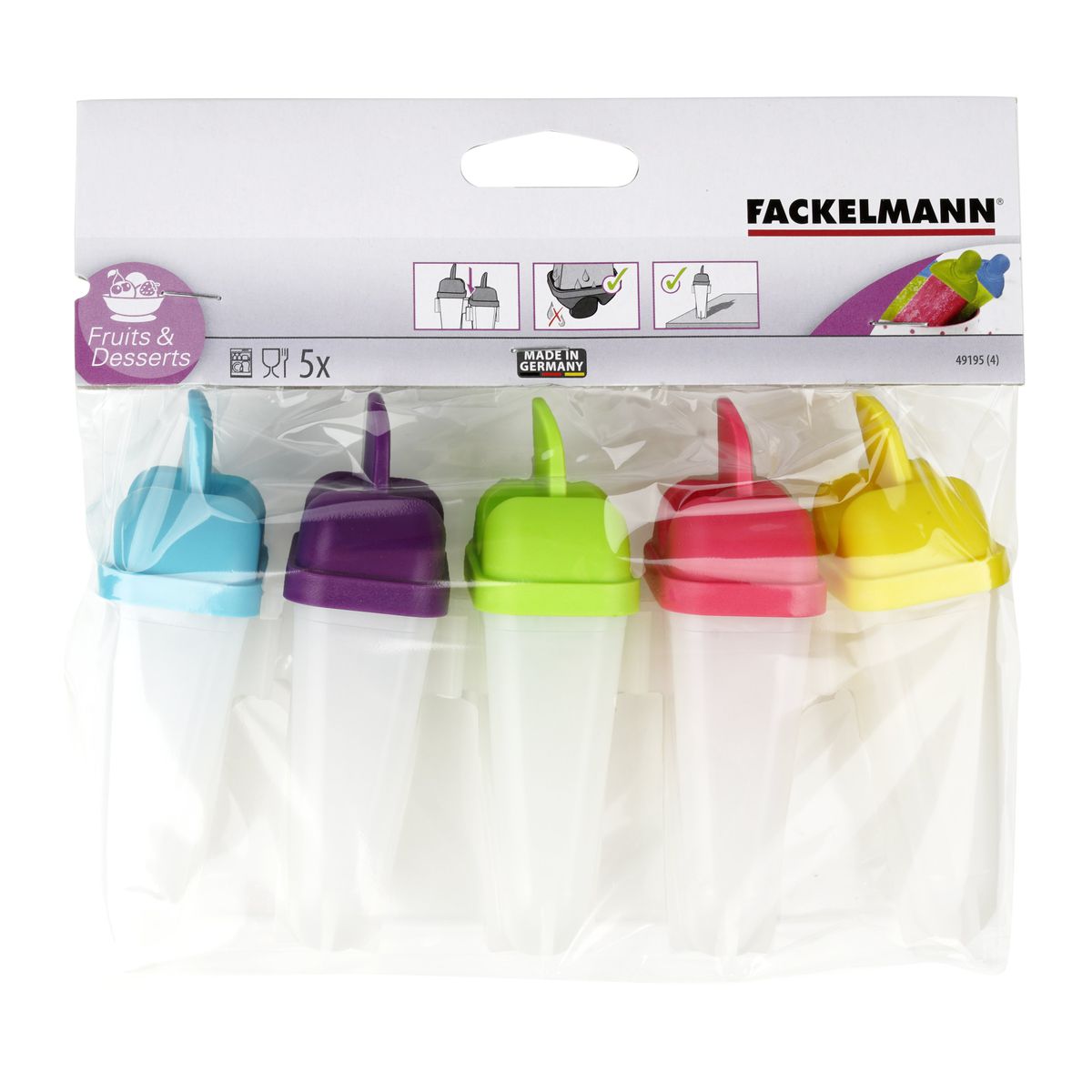 Lot de 2 moules à glaces 11,5/11,5 cm en plastique Fackelmann Colors Edition