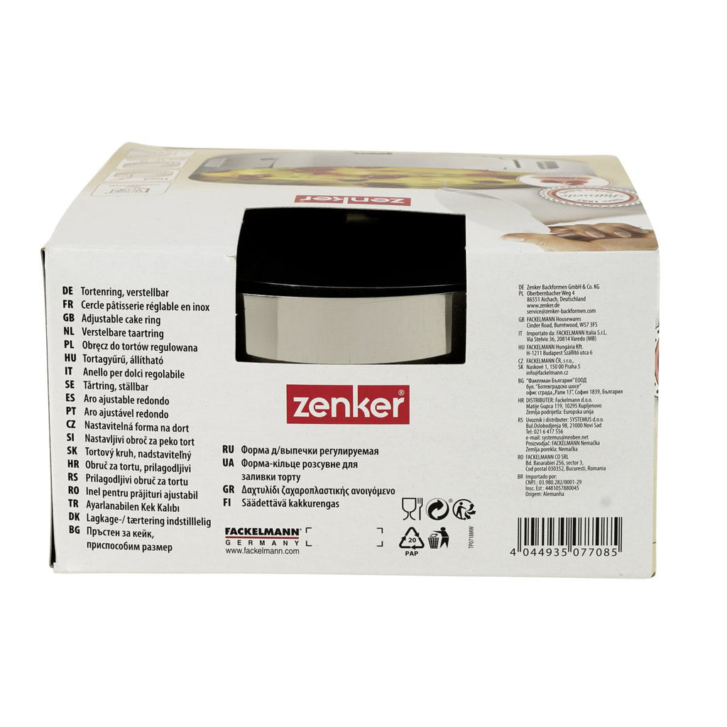 Lot de 2 cercles à pâtisserie 15/30 cm en inox Zenker Smart Pastry