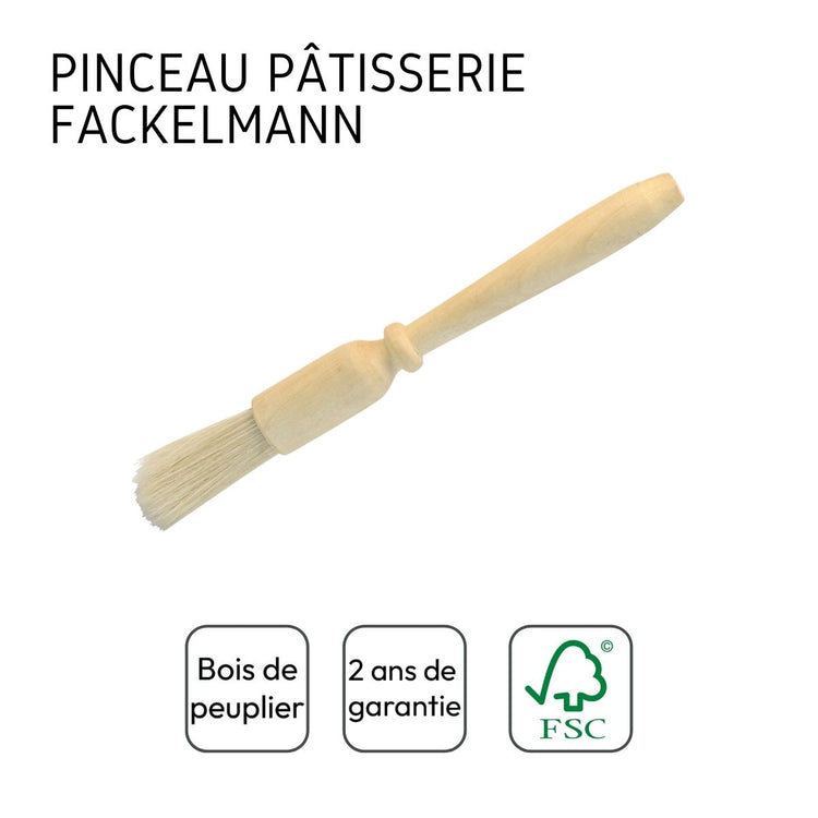 Set de 2 ustensiles de pâtisserie pinceau en poil de porc Fackelmann Boisselerie