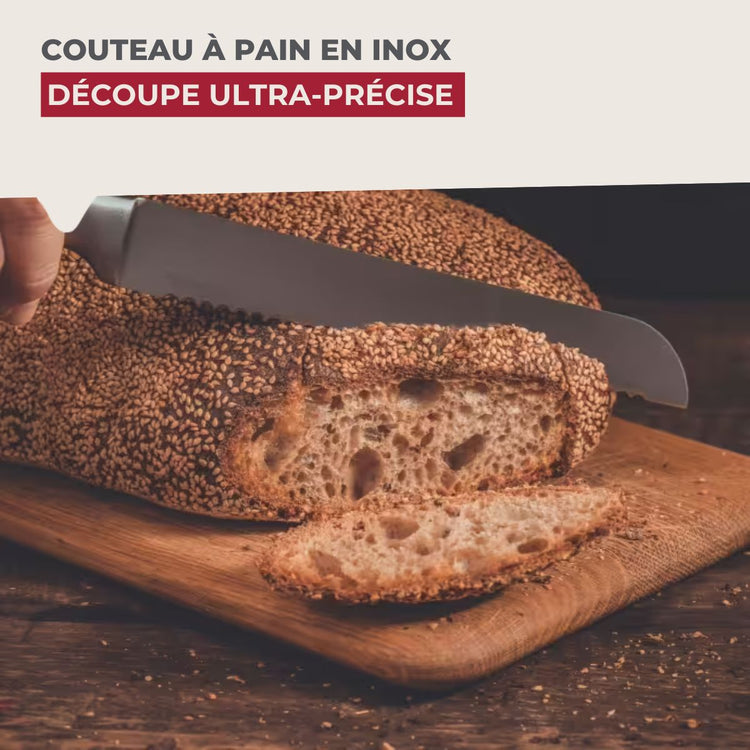 Couteau à pain inox professionnel Set de 2, 33,5 x 3 x 2 cm acier inoxydable Nirosta Star