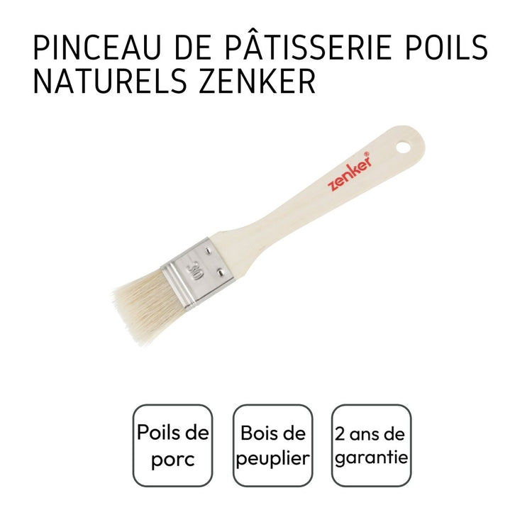 Ensemble de 2 Pinceaux de cuisine et de pâtisserie 19 cm en poils naturels Zenker