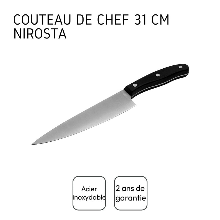 Set de 2 couteaux de cuisine 31 cm en inox Nirosta Fit