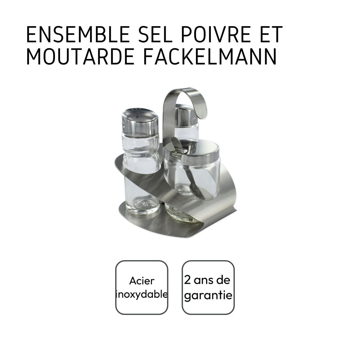 Set de 6 ustensiles de cuisine ensemble de sel et poivre Fackelmann Basic