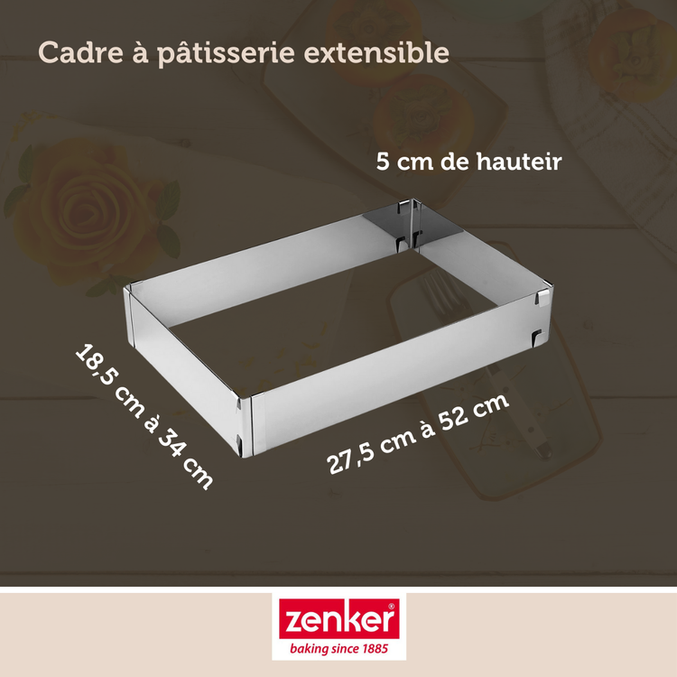 Ensemble de 2 Cadres à gâteau réglable 27 à 52 cm Zenker Smart Pastry