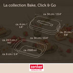 Lot de 2 moules à gâteaux rectangulaires 34/24,5 cm en acier Zenker Bake Click and Go