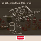 Lot de 2 moules à gâteaux 29/29 cm en acier Zenker Bake Click and Go