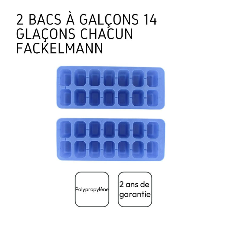 Lot de 2 Bac à glaçons 14 glaçons Fackelmann Bar Concept