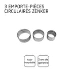 Lot de 3 emporte-pièces ronds et cannelés Zenker