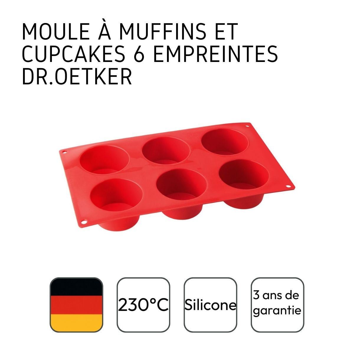 Moule à muffins 6 empreintes Dr.Oetker Silicone