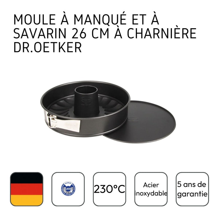 Moule à manqué et à savarin double fond 26 cm Dr.Oetker Tradition
