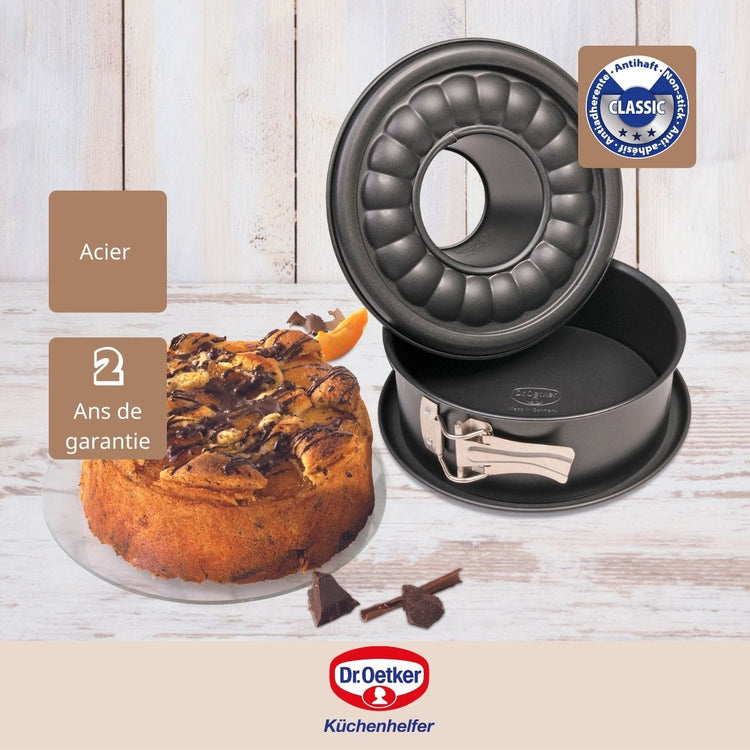 Moule à manqué et à savarin à charnière acier 18 cm Dr. Oetker Tradition