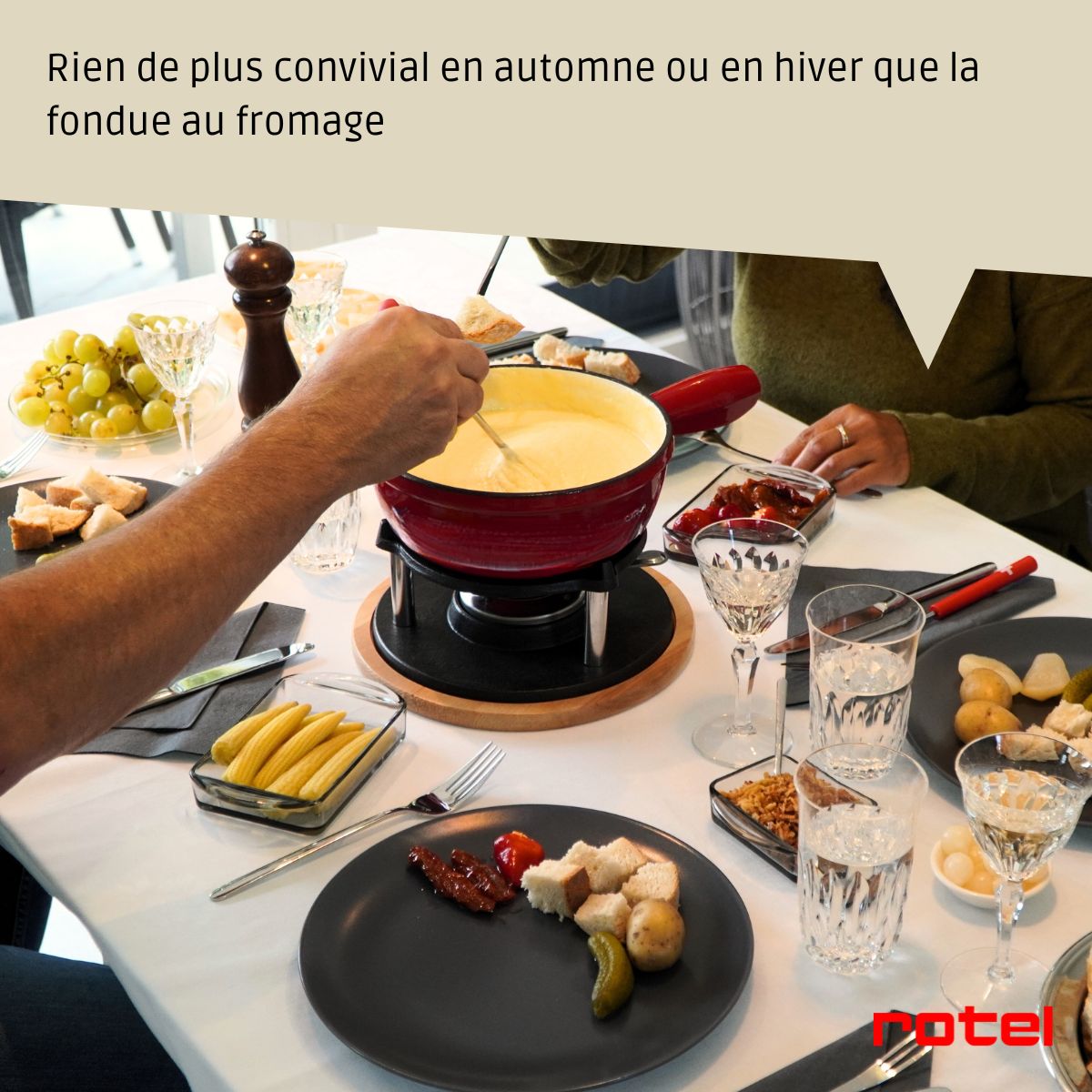Service à fondue au fromage 6 personnes Rotel Swiss Tradition
