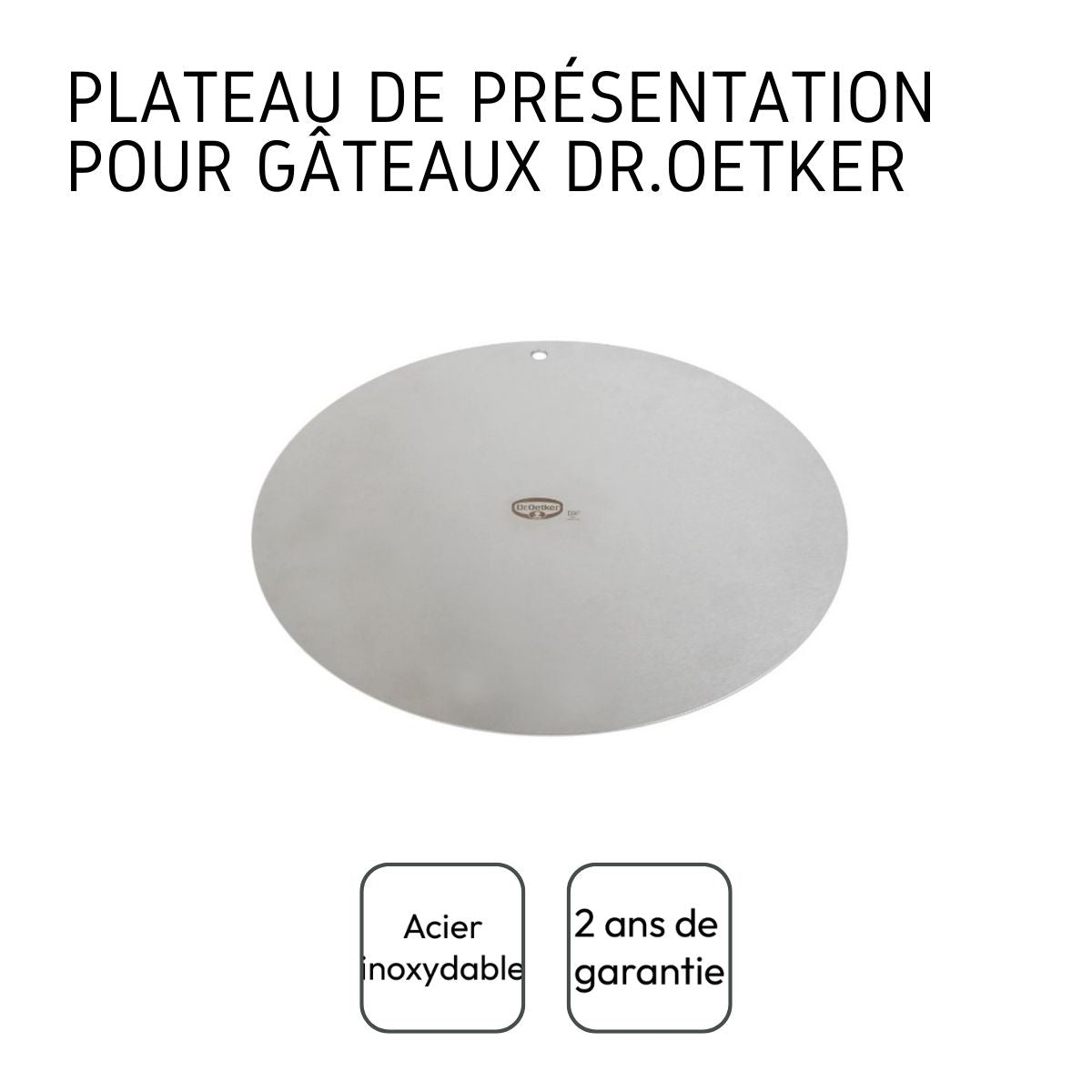 Plateau de présentation pour gâteau rond en inox Dr.Oetker Divers