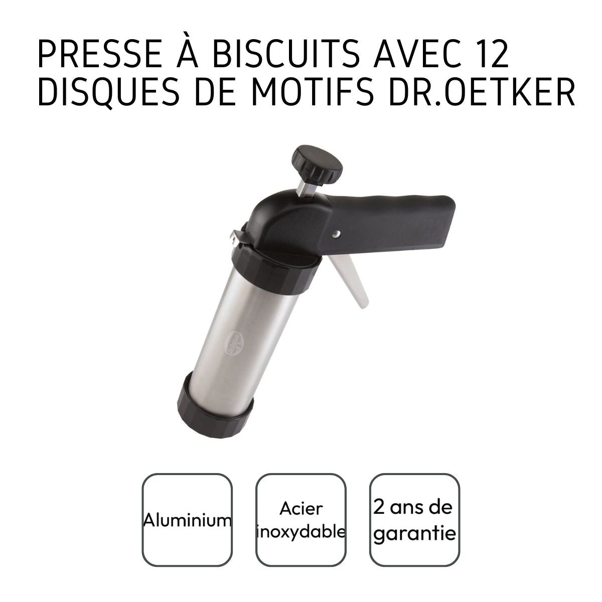 Presse-biscuit et 12 disques de motif Dr Oetker