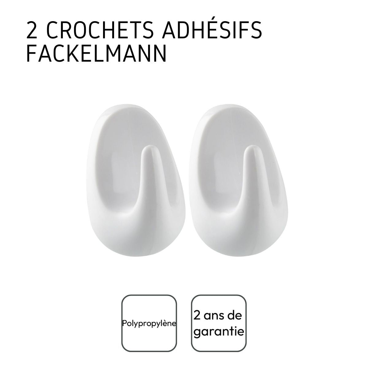 Lot de 2 crochets adhésifs universels Fackelmann Tecno