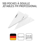 Lot de 100 poches à douille professionnelles jetables FM Professional