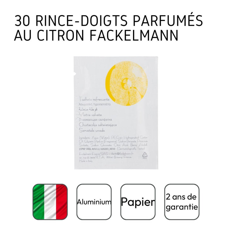 Lot de 30 rince-doigts au citron Fackelmann Single Use