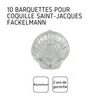 Lot de 10 plats à Saint-Jacques en aluminium Fackelmann