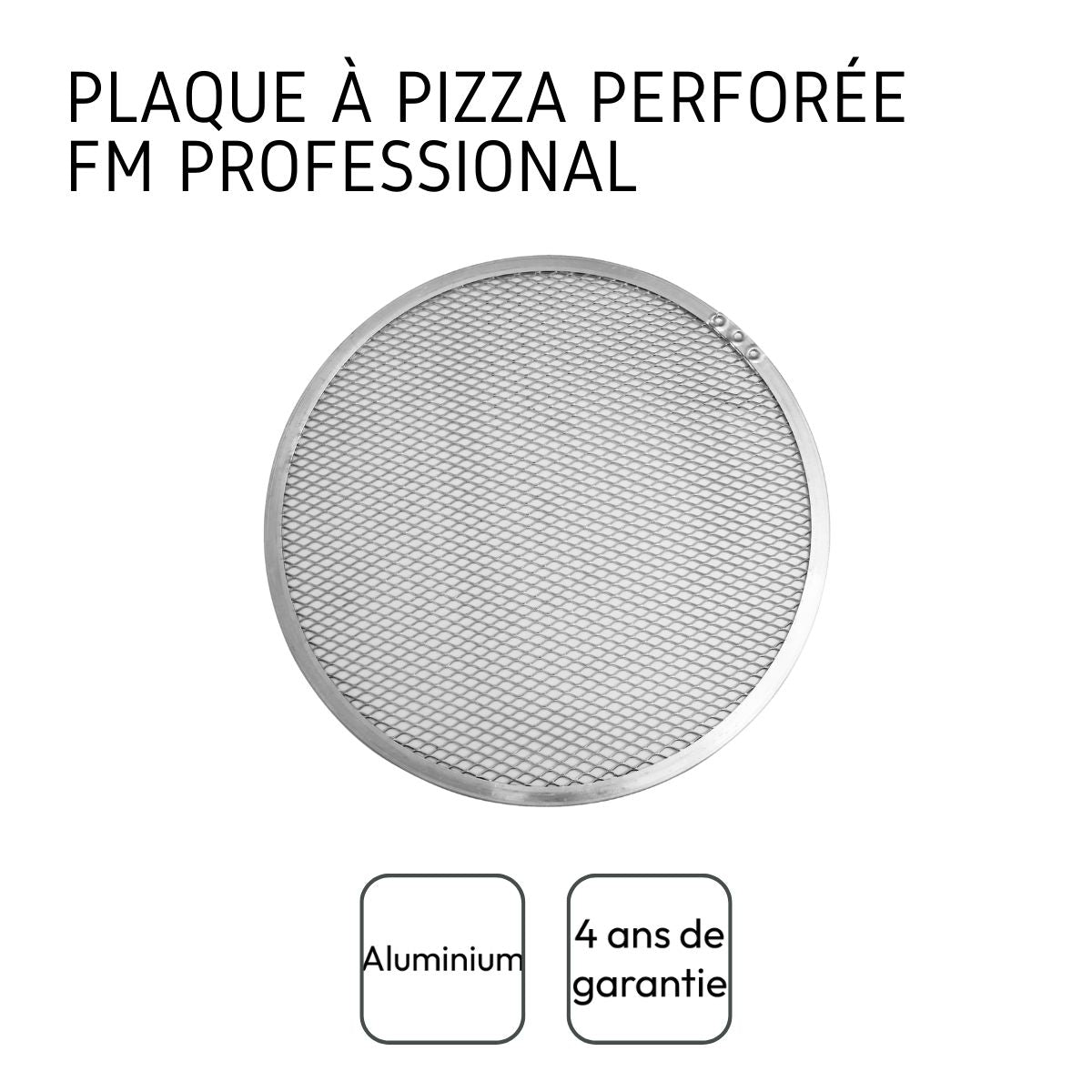 Plaque à pizza surgelée perforée en inox 33 cm FM Professional