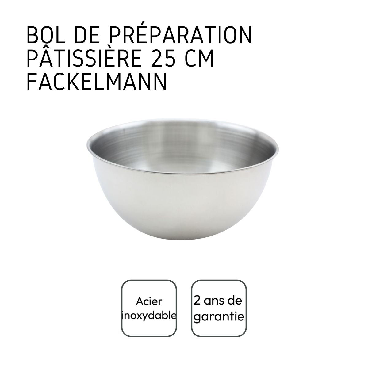 Bol à mixer en inox de 20,5 cm de diamètre Fackelmann Basic