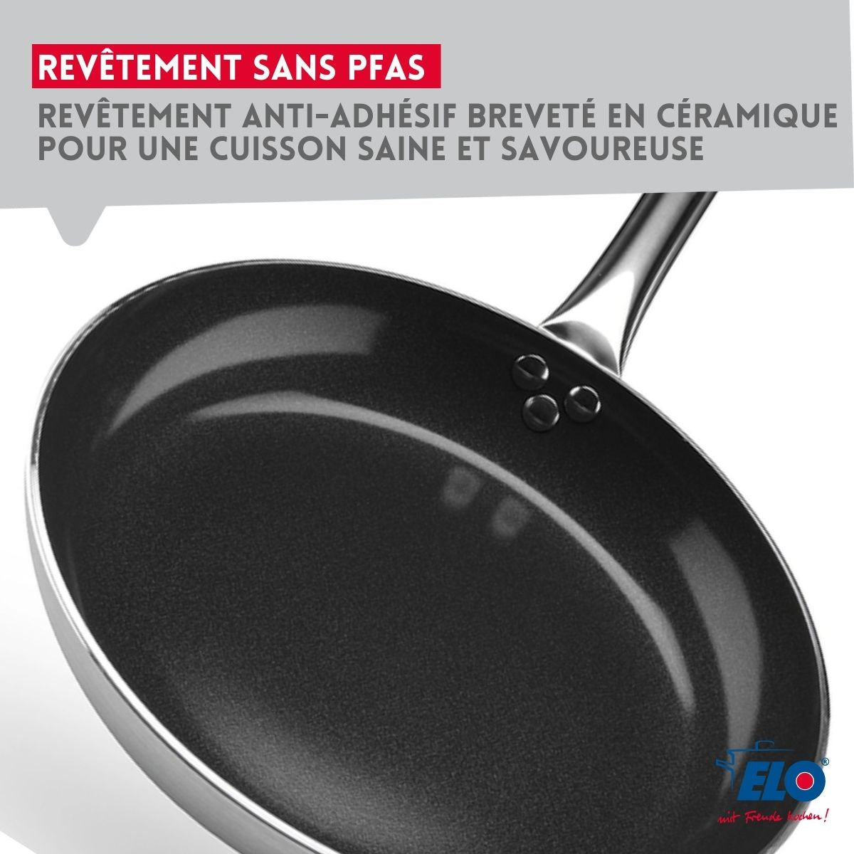 Poêle de cuisson avec revêtement céramique sans PFAS 28 cm Bistro Line Elo