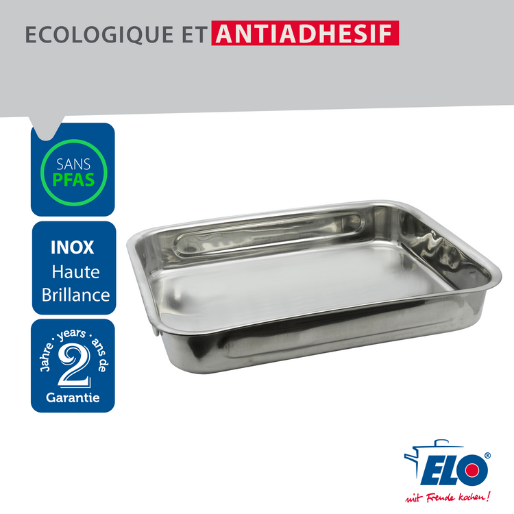 Plat four en inox rectangulaire 25x18,5 cm Elo Edition Red