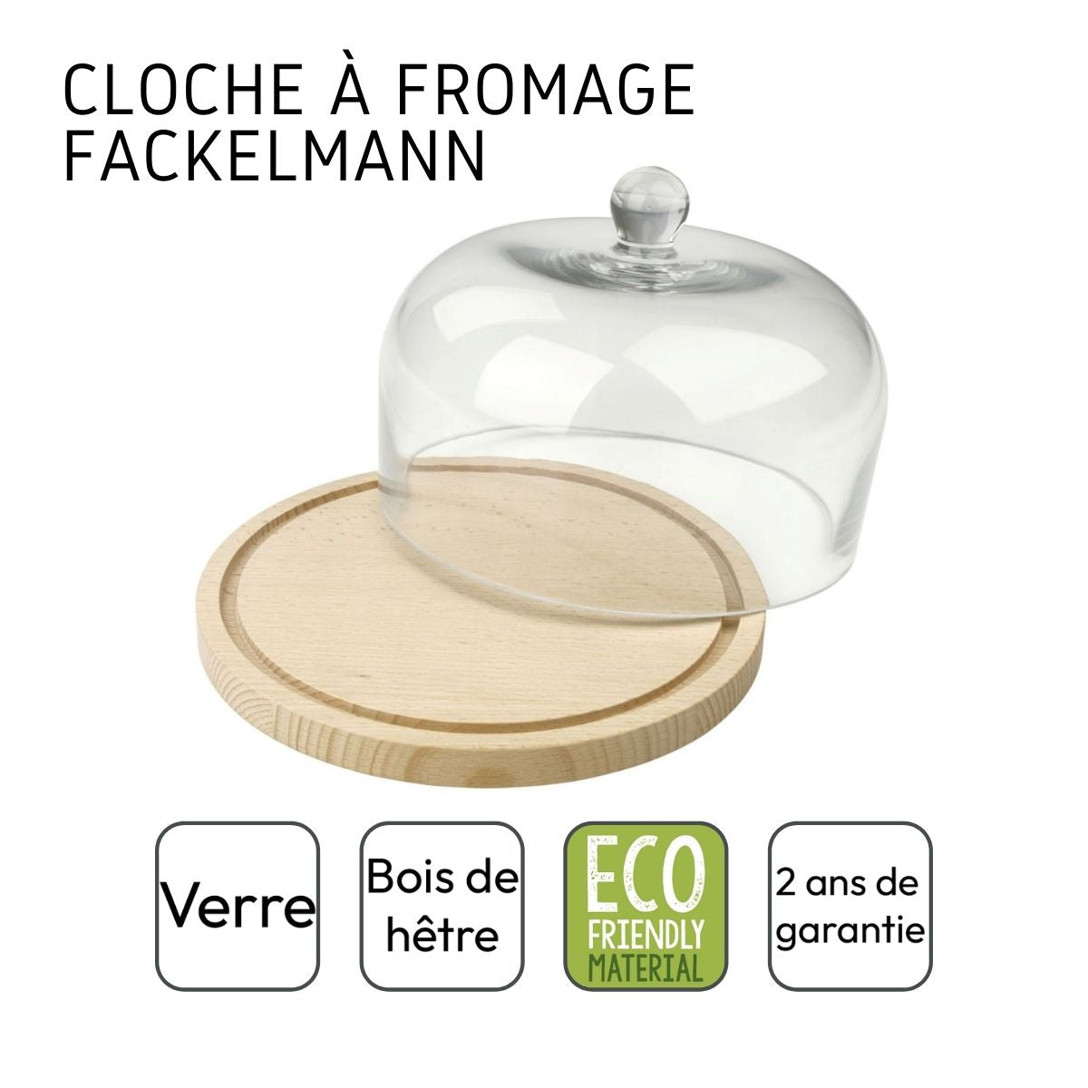 Cloche à fromage en verre 20 cm Fackelmann Eco Friendly