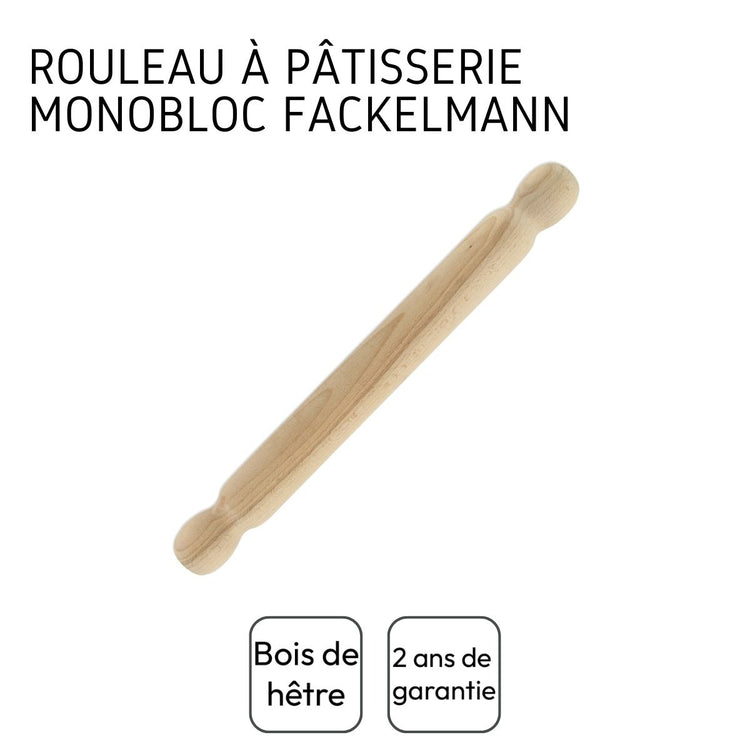 Rouleau à pâtisserie monobloc en bois Fackelmann Wood Edition