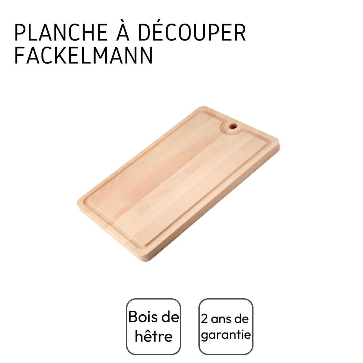 Planche à découper en bois avec récupérateur de jus Fackelmann Wood Edition
