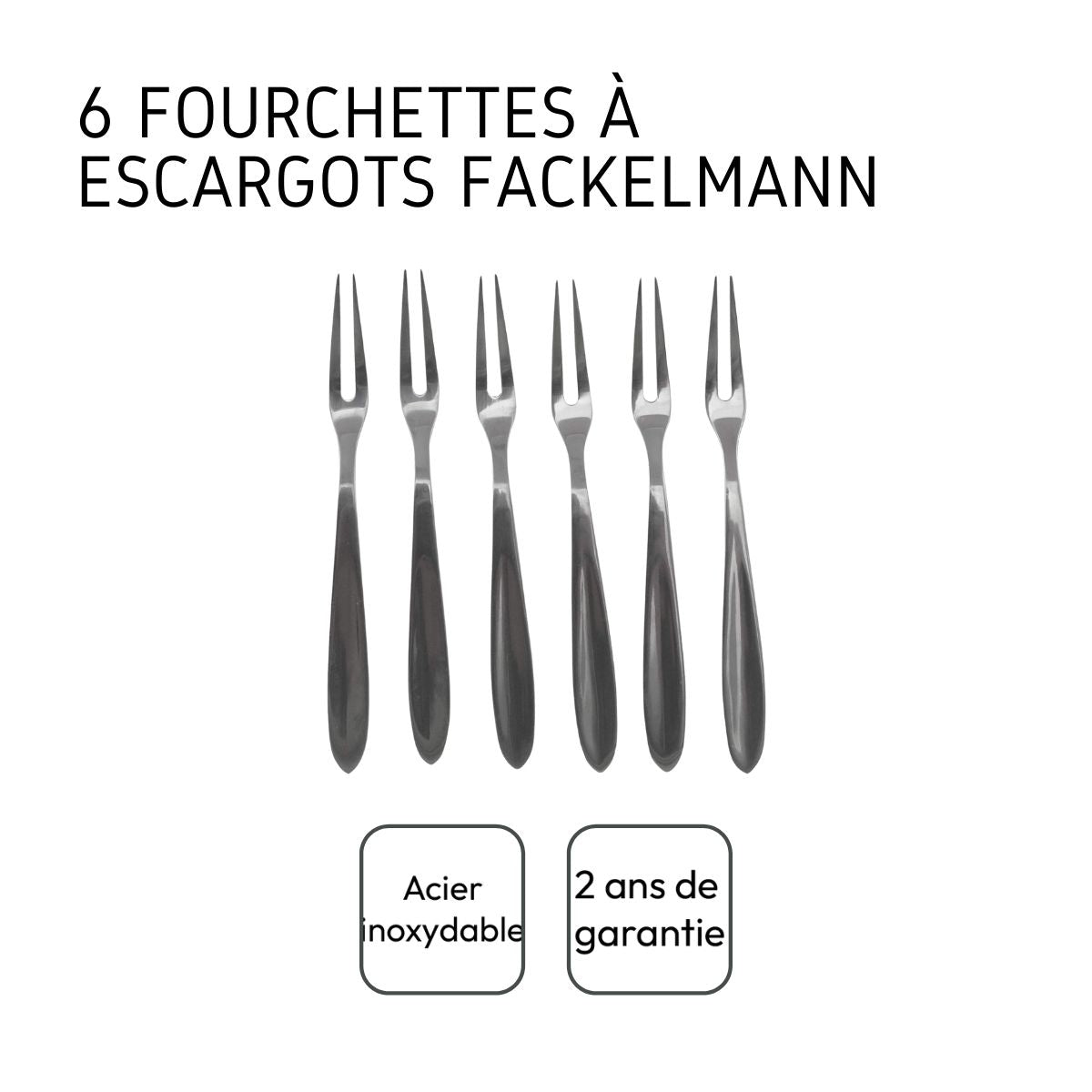 Lot de 6 fourchettes à escargots Fackelmann