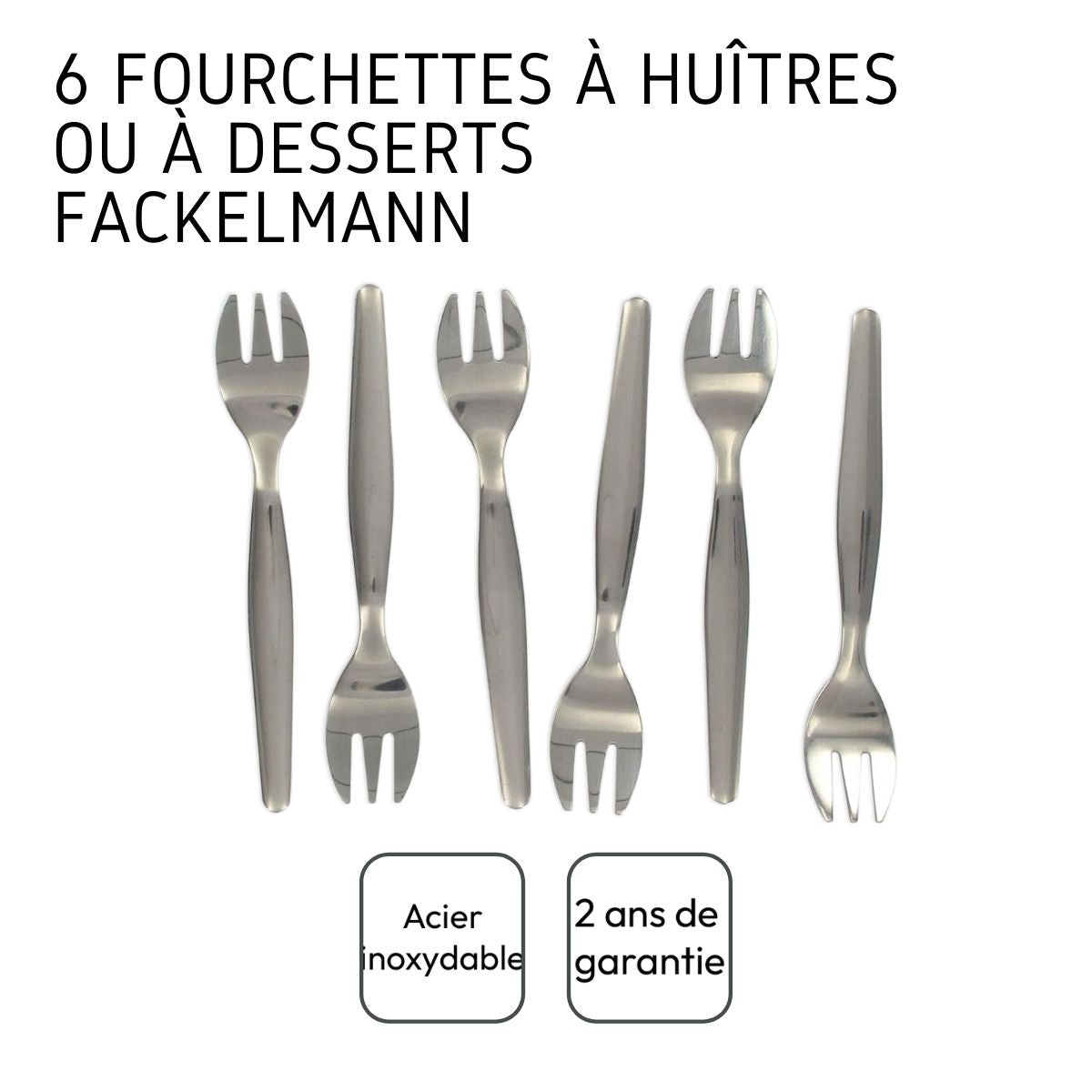 Lot de 6 fourchettes à huîtres Fackelmann
