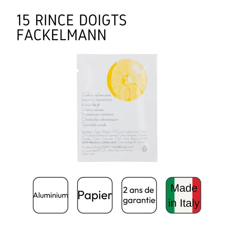 Lot de 15 rince-doigts citron Fackelmann