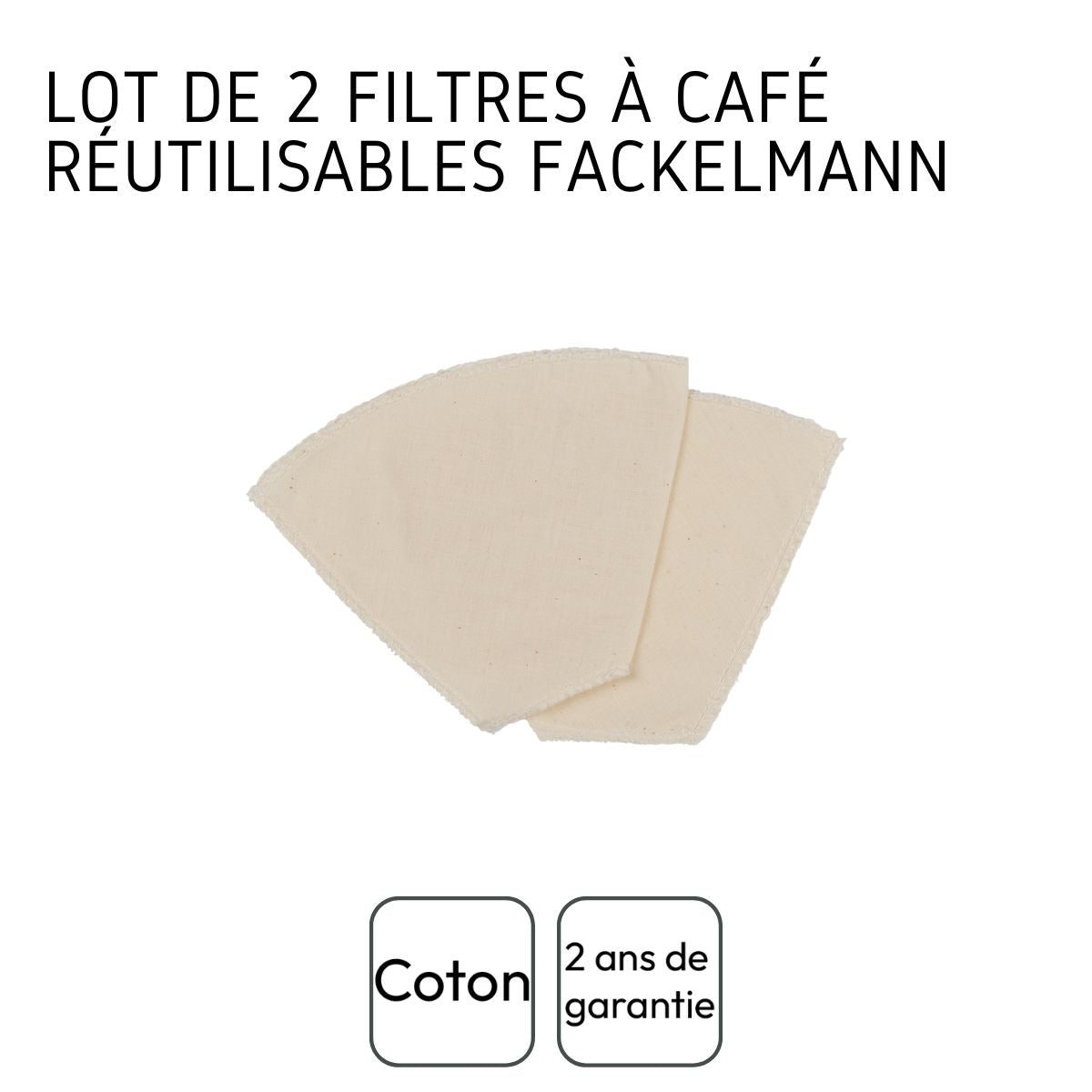 Lot de 2 filtres à café réutilisables en coton Fackelmann