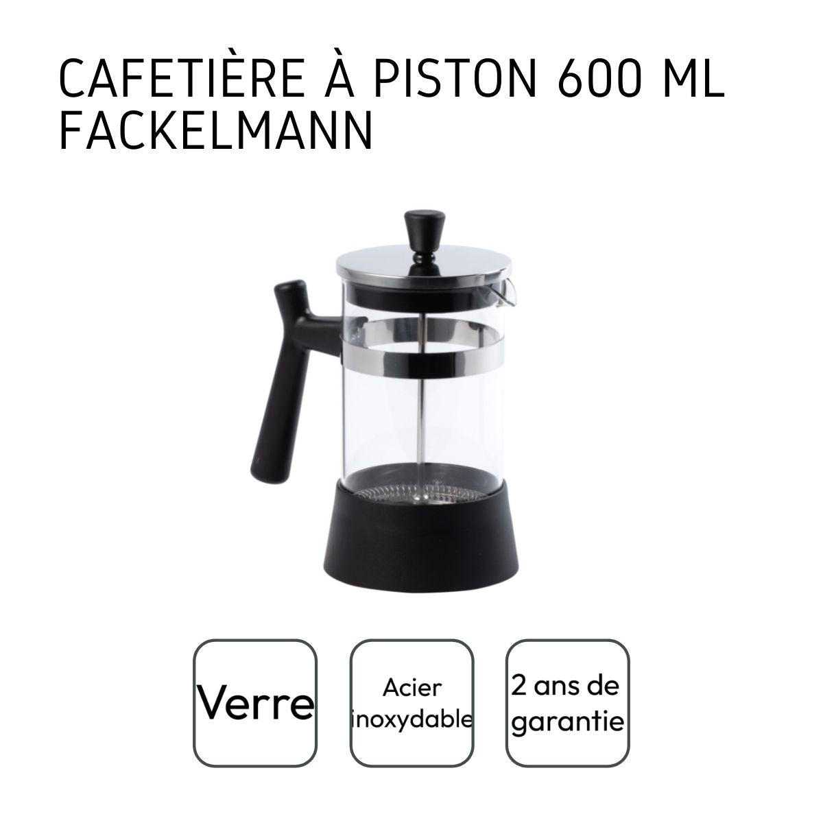 Cafetière à piston 600 ml Fackelmann
