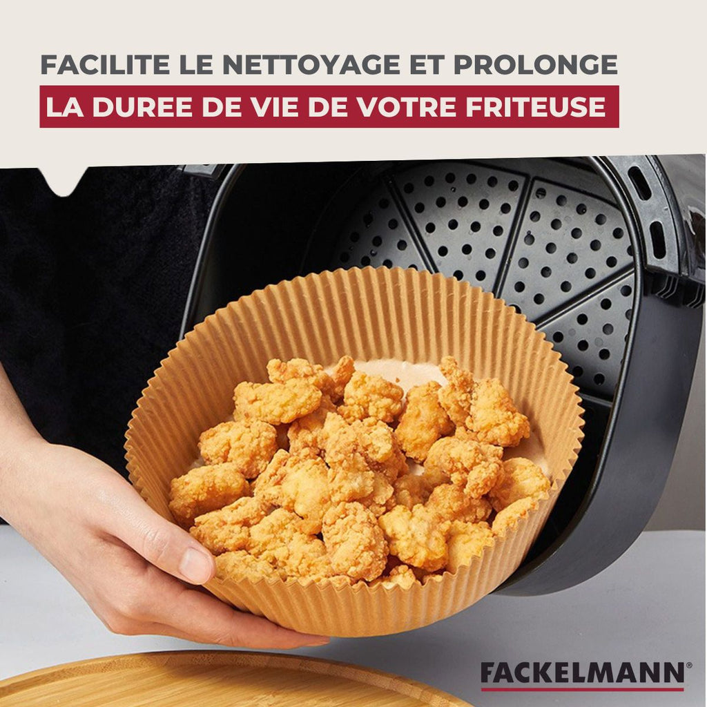 50 Moules en papier air fryer ronds 20 cm Fackelmann
