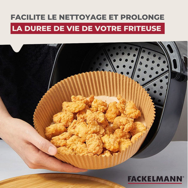 50 Moules en papier air fryer ronds 20 cm Fackelmann