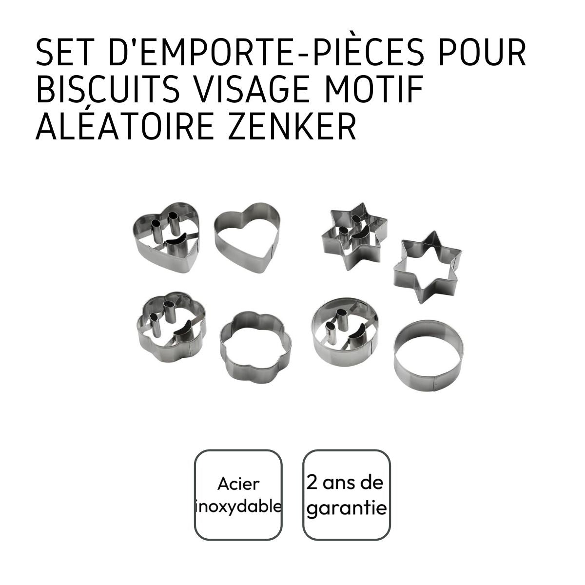 Lot de 2 emporte-pièces smiley Zenker