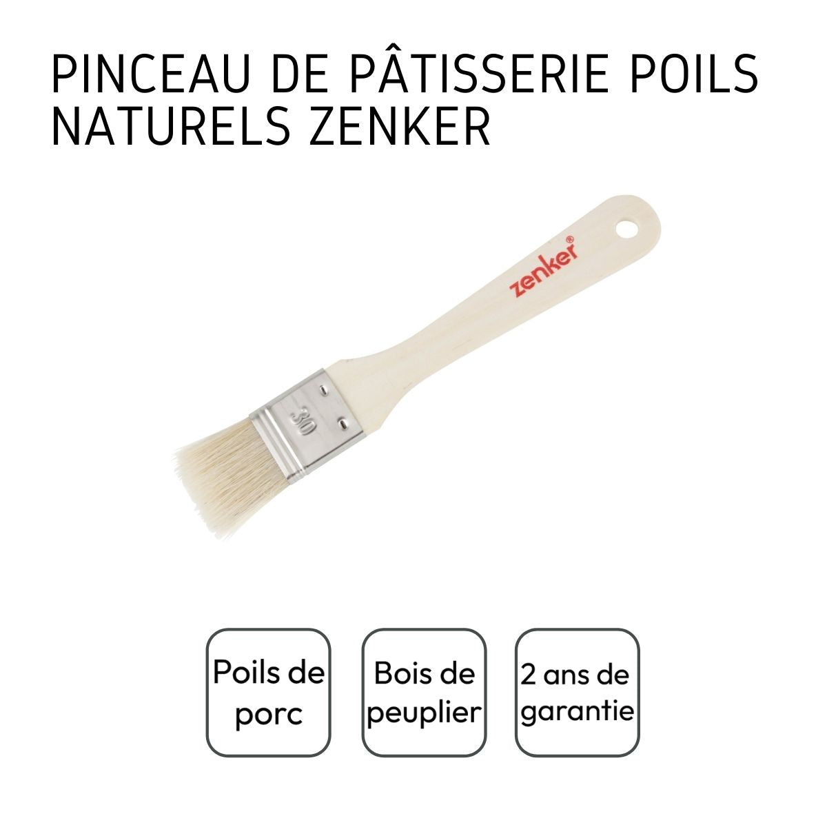 Pinceau de pâtisserie en poils naturels Zenker