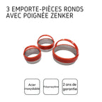 Lot de 3 emporte-pièces ronds avec poignée Zenker