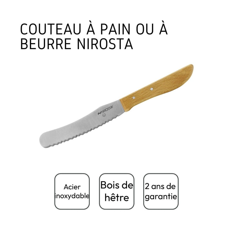 Couteau à pain et à beurre 21 cm Nirosta