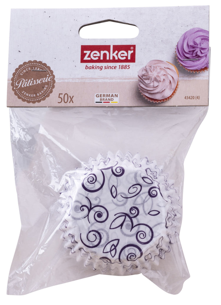 Lot de 50 moules à muffins en papier motif fleur violette Zenker Smart Pastry