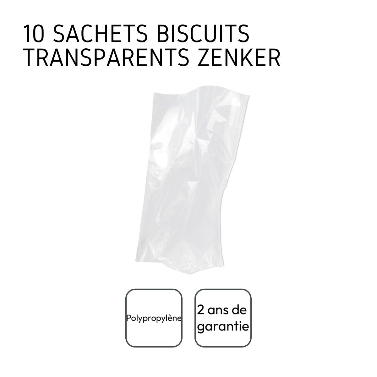 Lot de 10 sachets biscuits transparents Zenker