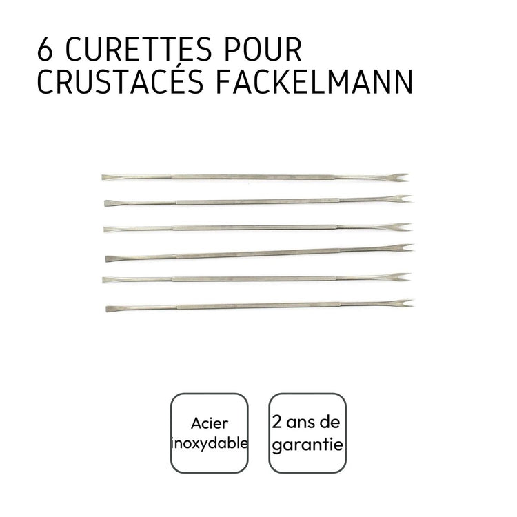 Lot de 6 fourchettes à crustacé en acier inoxydable Fackelmann
