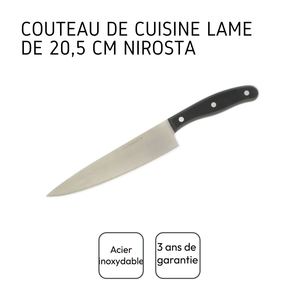 Couteau de cuisine 33 cm Nirosta Fit