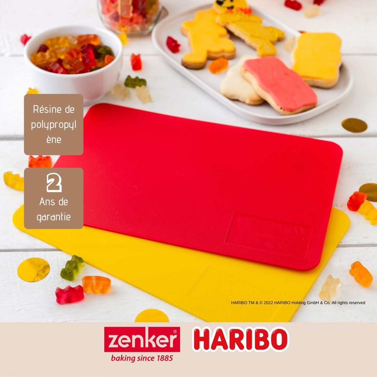 Lot de 2 planches à découper en plastique 24,5 x 16 cm Zenker Haribo