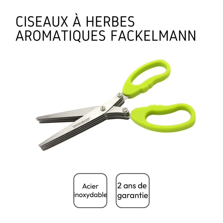 Ciseaux pour herbes aromatiques avec brosse de nettoyage pour lames inox Fackelmann