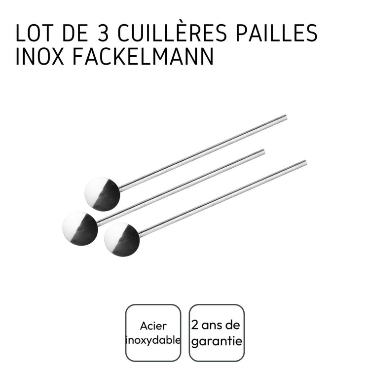 Lot de 3 cuillères à paille réutilisables Fackelmann Bar Concept