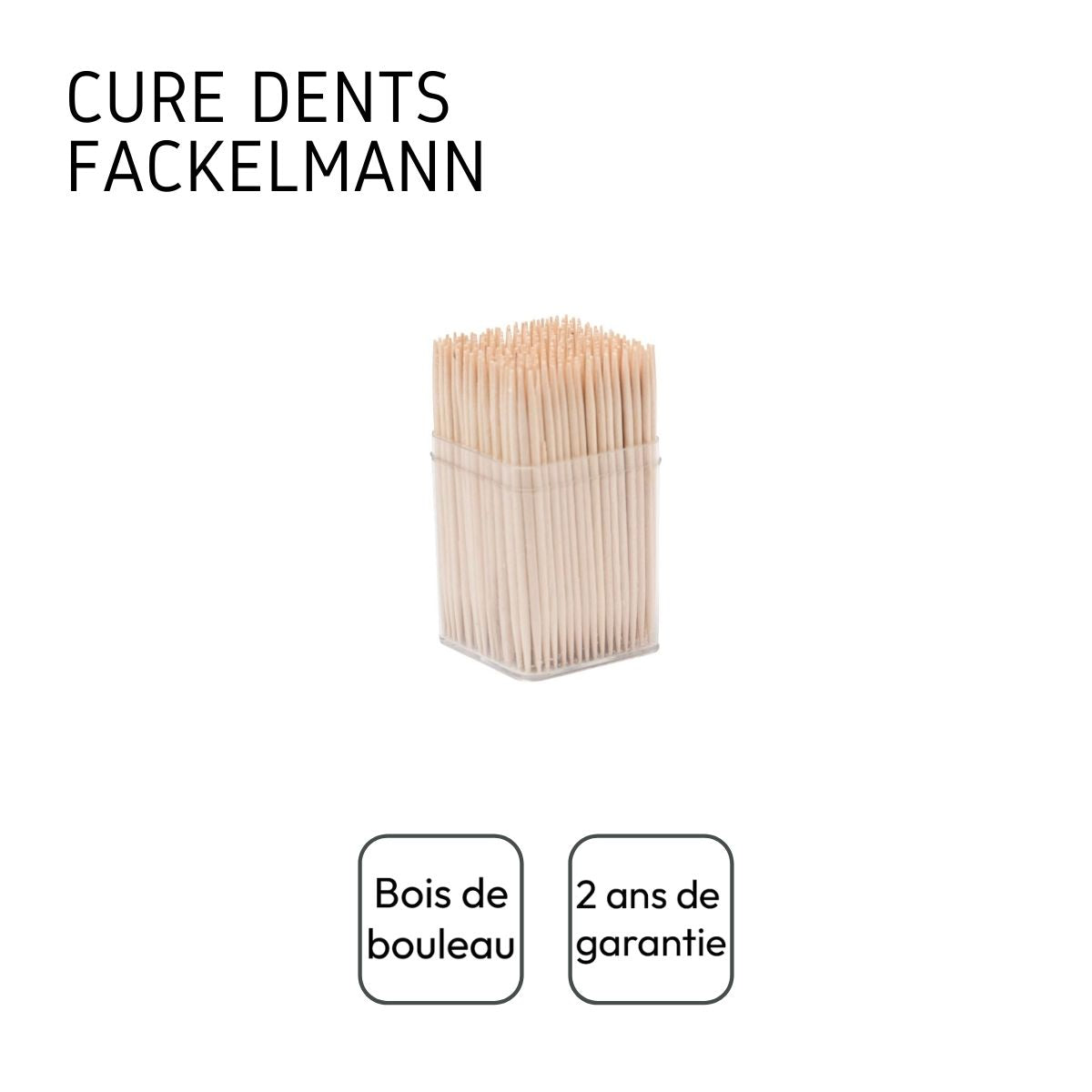 Lot de 300 cure-dents en bois dans une boîte avec couvercle Fackelmann Wood Edition