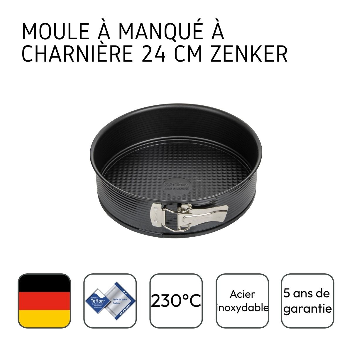 Moule à manqué à charnière 24 cm Zenker Black Metallic